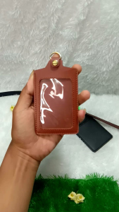 Lanyard ID Card Name tag holder kulit P.U