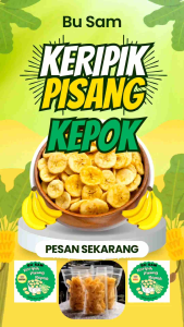 Keripik pisang kepok bulat isi 2 kemasan 100gram (2 X 100gram)