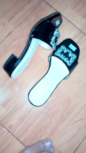 SANDAL WANITA HAK TAHU 3CM SLOP MUTIARA TERBARU