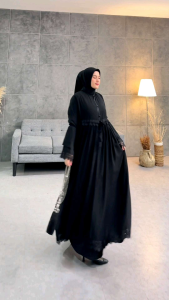 ZAHIYA ABAYAABAYA HITAM MEWAH ABAYA TURKEY TERBARU BUSUI FRIENDLY SIMPLE ELEGANT GAMIS REMAJA