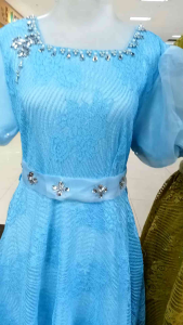 51380 350 MIDI DRESS LENGAN BALON BAHAN FULL BROKAT GLITER TEBAL MEWAH WARNA MERAH LEMON SAGE MINT BIRU LANGIT BLUE ICE KUNING LD 95-100 PANJANG 100 FIT L XL BELT PAYET LEPAS EDISI BAJU PESTA NATAL IMLEK BISA ORDER UNTUK SERAGAM BISA PILIH WARNA