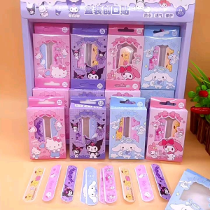Sanrios design kuromi  Cinnamoroll Melody Waterproof Adhesive Bandages Wound Plaster First Aid Emergency Kit Band Aid Stickers Kids