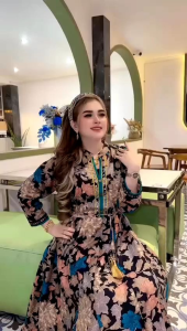 GAMIS \\\"PUTRI DUA\\\" / DRESS INDIA DRUPADI / TERBARU 2023 / FULL PERMATA DADA VARIASI KANCING DAN RENDA