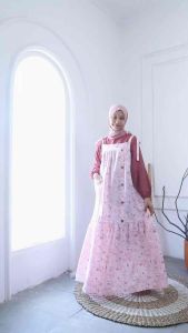 (5-14 tahun) GD 993 Baju Setelan Inner Overall Rok Anak Remaja Rona Pink Dress by Cutetrik