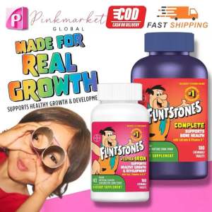 Flintstones Complete Multivitamin for Kids & Toddlers Chewable - Iron Calcium Vit C D (180 Tablets)