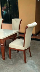 MEJA MAKAN VINTAGE SET 6 KURSI TOPTABLE FINISING CAT DUCO MOTIF MARMER MEJA KURSI MAKAN BERKUALITAS