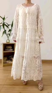 ●ECLAIRE● 003 Dress Midi 2in1 (Inner Dress Tanktop dan Outer Dress Lace)