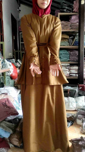 Gamis pemda rok/ gamis pDH rok warna khaki