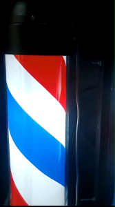 LAMPU BARBERSHOP BARBERPOLE 50 x 20 LIST HITAM PUTIH / LAMPU BARBERSHOP & PANGKAS RAMBUT BERPUTAR | LAMPU HIAS DINDING (HARGA PROMO)