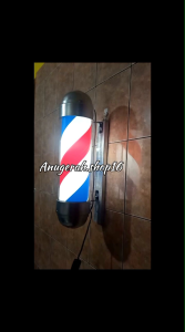 LAMPU BARBERSHOP BARBERPOLE 50 x 20 / LAMPU BARBERSHOP & PANGKAS RAMBUT BERPUTAR | LAMPU TEMPEL HIAS DINDING (HARGA PROMO)
