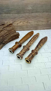 Cangklong Once pipa kayu liwung hitam motif pedang R06