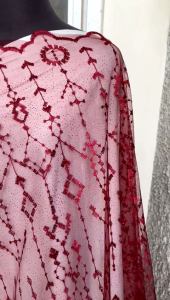 BARU! Tile Bordir Glitter Motif Etnik / Bridesmaid Tile / Tulle Gaun / Broklat Tile Mutiara Murah