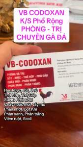 VB Codoxan 10ml Thuốc trị sốt hen khẹc khò sổ mũi nhớt miệng CRD phù đầu tiêu chảy phân xanh trắng gà đá