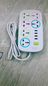 Ổ điện đa năng mẫu mới cao cấp 6 ổ + 4 cổng usb (có công tắc an toàn) -Chống giật J-06U