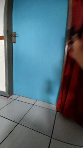 Kipas Tari Bambu Hitam Keprak Kain Gelombang Rumbai