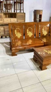 Set Kursi Tamu Sudut Minimalis Motif Teratai
