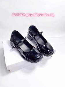 Giày Lolita nữ gót vuông 5cm FAROSA -H108 giày búp bê marry janes da bóng phong cách nhật bản