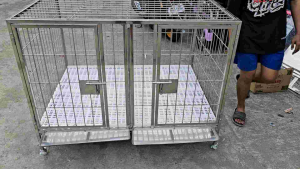 3×4×3 stainless 304 2doors 3/4 square tube with stainless pooptray