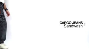 Celana Cargo Jeans Sandwash Pria Highwaist Panjang Kulot Cargo Jeans