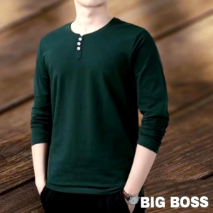 Kaos Kancing Panjang Pria & Kaos Kancing 3 Tempel