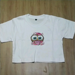 T-SHIRT CROP ANAK PEREMPUAN USIA 1-11 TAHUN KUALITAS PREMIUM OWL