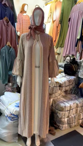 dress plus outer two in one etnik mewah super premium