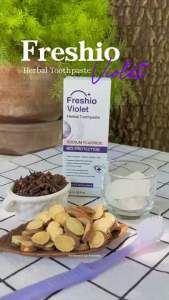 Freshio ယႃသီၶဵဝ်ႈ တွၼ်ႈတႃႇၵူၼ်းသူပ်းမဵၼ် ႁဵတ်းႁႂ်ႈၶဝ် ยาสีฟันสีม่วง