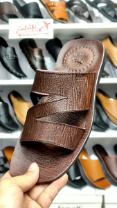 (BONUS DOMPET) sandal kulit pria motif serat kayu insole full kulit sapi sole karet anti slip sandal pria kulit