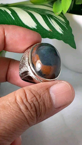 cincin batu bacan motif kembang natural realpic