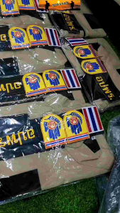 เสื้อกั๊กอปพร รุ่นใหม่ เสื้อกั๊กกระเป๋าตรง เครื่องหมายครบ หน้าและหลัง กากี