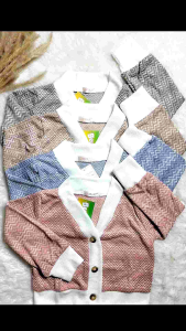 Sweater Rajut Anak Perempuan Motif Tribal Cardigan Knit Baju Anak Cewe