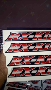 emblem stiker timbul resin box aki rx king merah putih