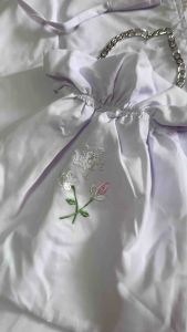 Telekung Soft Cotton Sulam Bunga Percuma Bag