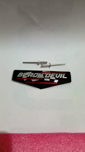 Emblem knalpot Motor merek BLACK DEVIL free paku rivet