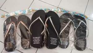 Sendal Jepit Wanita Tali Emas Bahan Karet Import Model Minimalis Kekinian Cocok buat Santai Santai