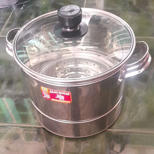 dandang nasi kuping stainless tutup kaca murah tebal