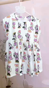[ Combo 2 ] Đầm Thun Hè &Mặc Đi BiểnHằng Ngày Mickey Xinh Cho Bé Gái Công Chúa chất cotton tixi thoáng mát  (10-35kg)
