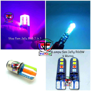 Paket Lampu Stop Rem Jelly RGB Garis 7 in 1 Mode Flash dan Kedip + Sen Jelly Kedip 4 Warna Led Depan Belakang Universal Wajib DC 12 Volt