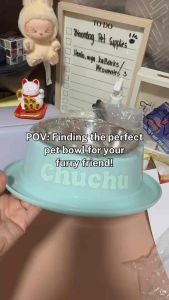 [Free Custom Name]Binondog Pet Bowl with Anti-Slip Base Stainless Steel Inner Bowl for Dogs Cats