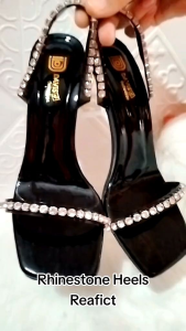 DCollection Rhinestone Strap Impor High Heels Wanita Elegan Hak Tinggi 7 Cm Stiletto Heel MYA.O2
