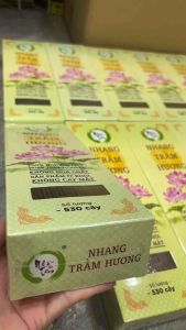 1 Hộp nhang sạch trầm hương 500gram cao 30cm ít khói không cay mắt. Chân nhang mộc - Nhã Tâm