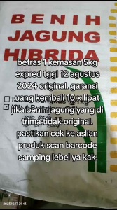 benih/bibit jagung Hibrida Betras1 dan 9 kemasan 5kg expred tggl 12 juni 2025 original