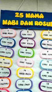 Gantungan Asmaul Husna dan Gantungan 25 Nabi Hiasan Kelas Rine Handmade