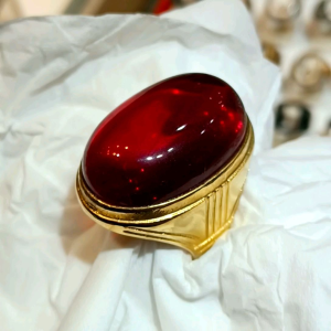 CINCIN BATU BIG SIZE MERAH SIAM RING TITANIUM