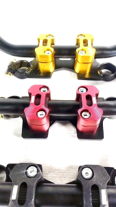 Paket Stang RZR Bracket Dudukan Raiser CNC Sonic 150r & Satria Fu Paket Lengkap Satu Set Setang Stir Breket Braket Riser Sonic 150 R & Satria F 150