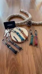 Moderna Premium Leather Keychain With Gun Black Key Ring Car Keychain