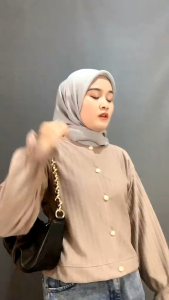 LULA CARDIGAN PUFFY KNIT HORNET KOREAN STYLE CARDI BUTTON KANCING VINTAGE SIZE JUMBO