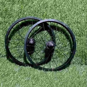 Velg Sepeda BMX 16 Inch Siap Pakai: Sepasang Depan & Belakang Cakram Dirakit Jari-Jari
