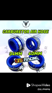 GS RACING CARBURETOR AIR HOSE RACING 34MM 40MM ADJUSTABLE CARBURETOR JOINT INTAKE RUBBER GETAH WITH BRACKET BLUE