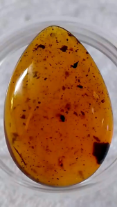 รอบที่-6 ก-34 จี้อำพันพม่าแบบมีดอกและมีแมลสวยงาม อำพันแท้ 100%